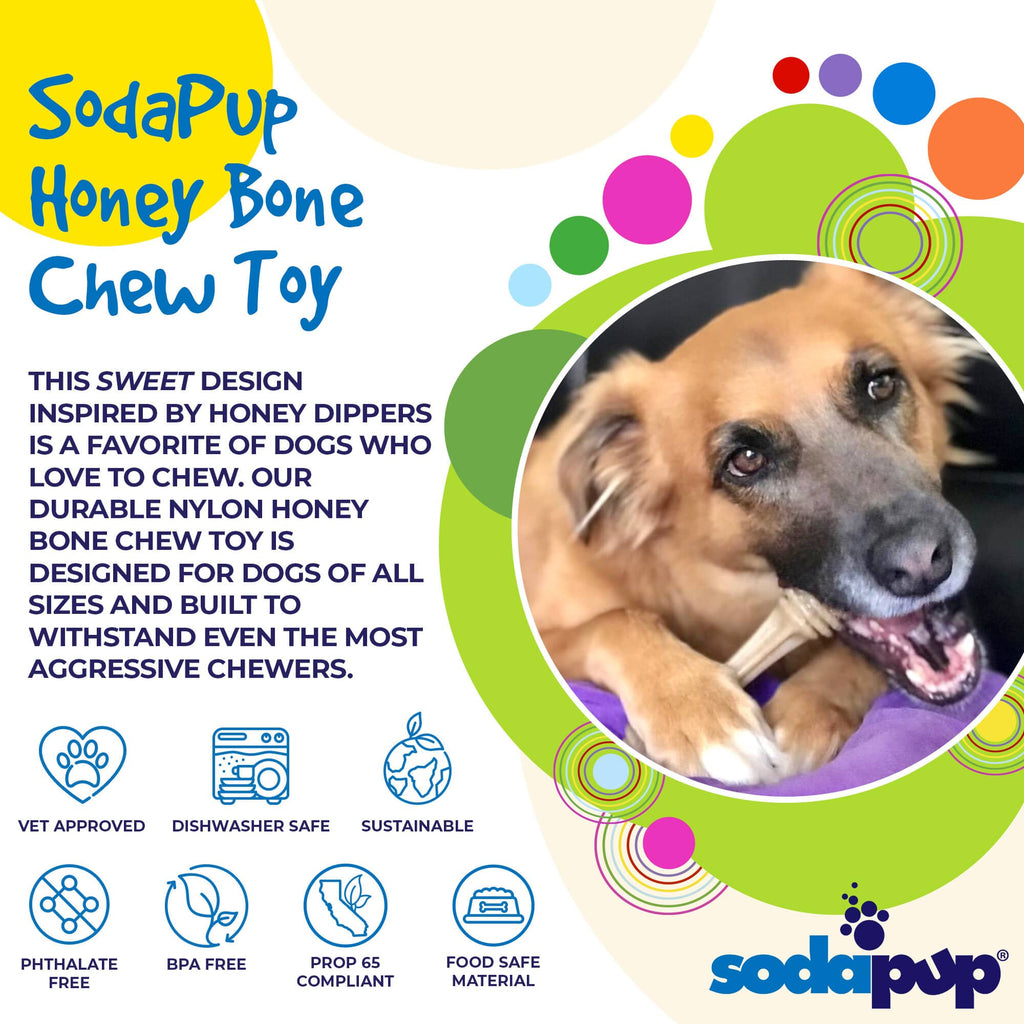 SodaPup Honey Bone Durable Chew Toy