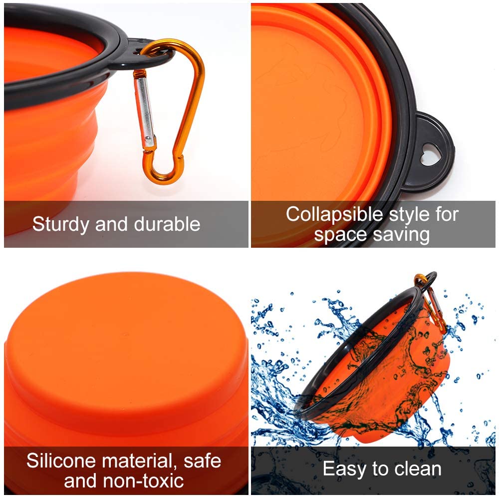 Collapsible Dog Bowls, Set of 5 (Orange) – photo 2