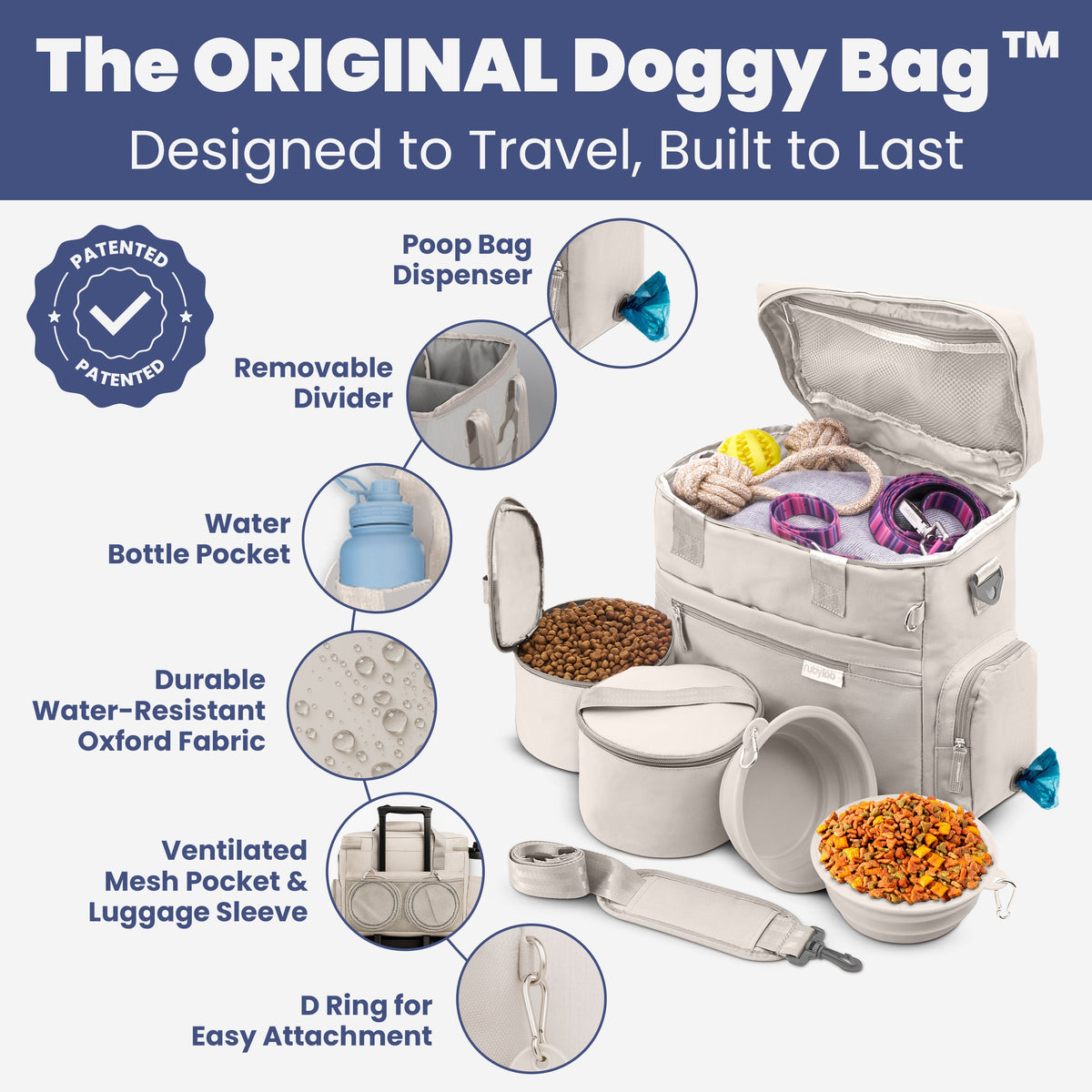 Rubyloo® Original Doggy Bag – Dog Travel Organizer