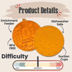 Suction Cup Lick Mat for Dogs – Orange Camp, product details graphic