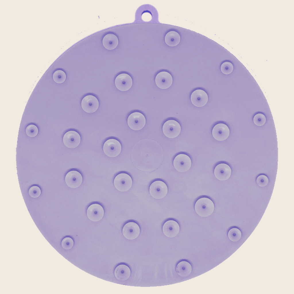 Suction Cup Lick Mat for Dogs – Purple Lotus, back view