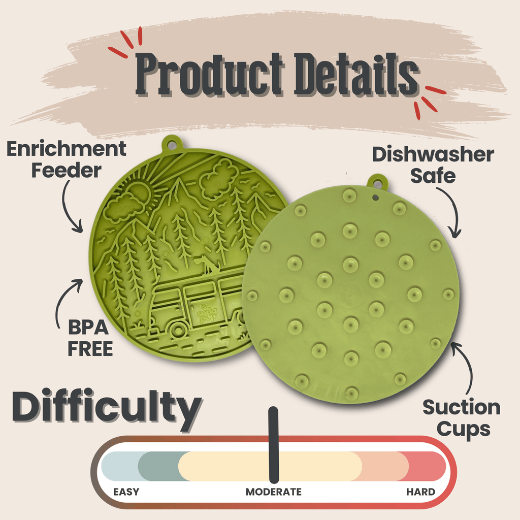 Suction Cup Lick Mat for Dogs – Green Camp, product details graphic