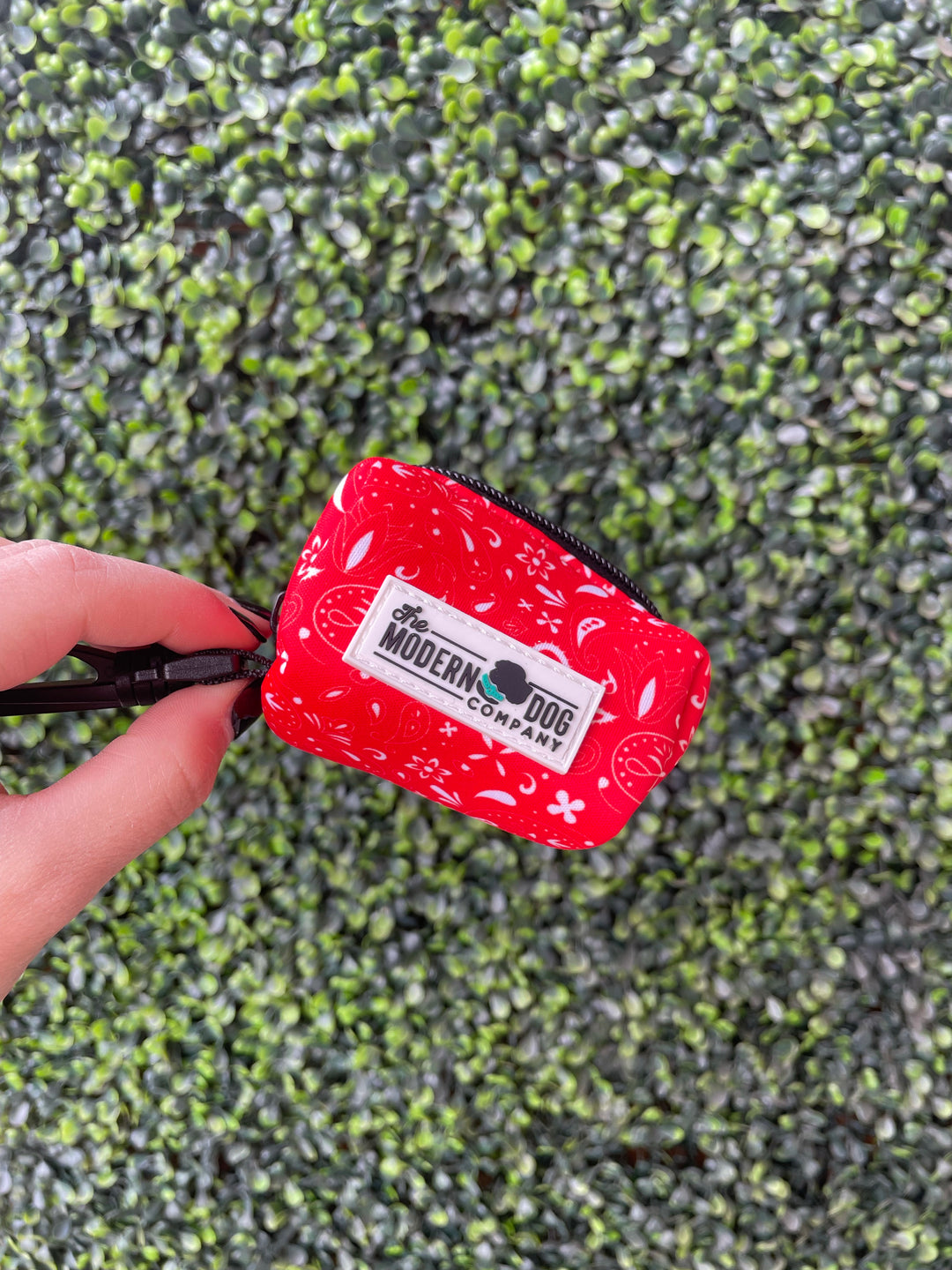 Modern Dog Co. Poop Bag Holder – Red Paisley