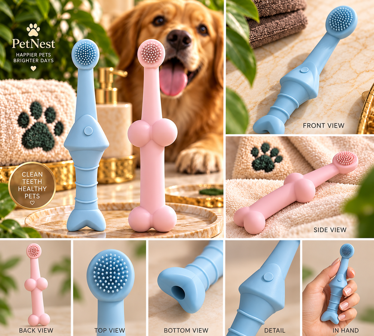 Silicone Pet Dental Toothbrush Toy – Teeth & Gum Cleaning Brush